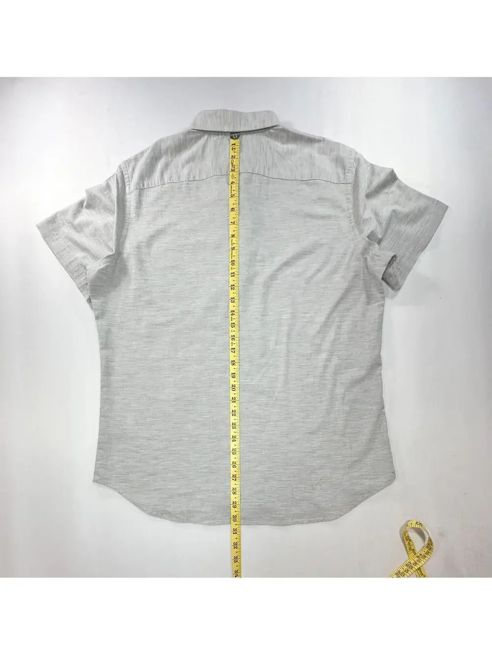 Banana Republic 1/4 Button Soft Wash Slim Polo Gray Mens L